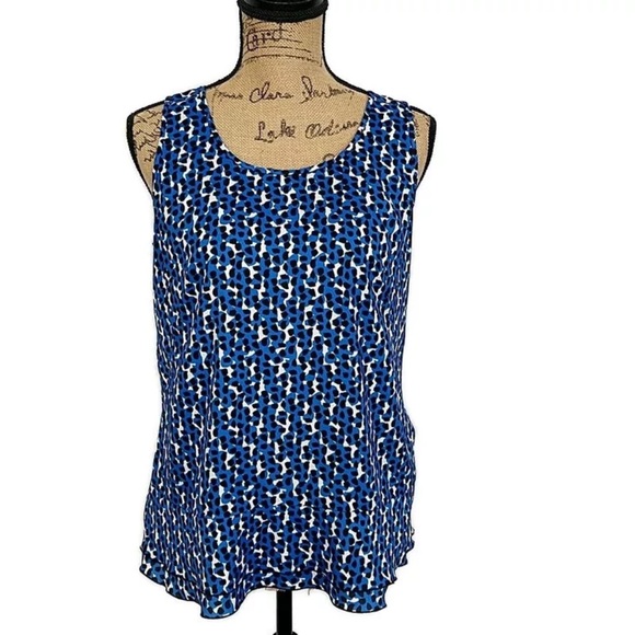 Ann Taylor Blue Sleeveless Tank Top with Rounded Neckline - Picture 7 of 7